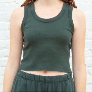 brandy melville connor tank in dark green